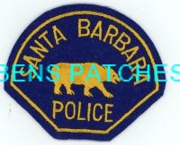 CALIFORNIA,SANTA BARBARA POLICE 7 MIRRORED OLD FELT